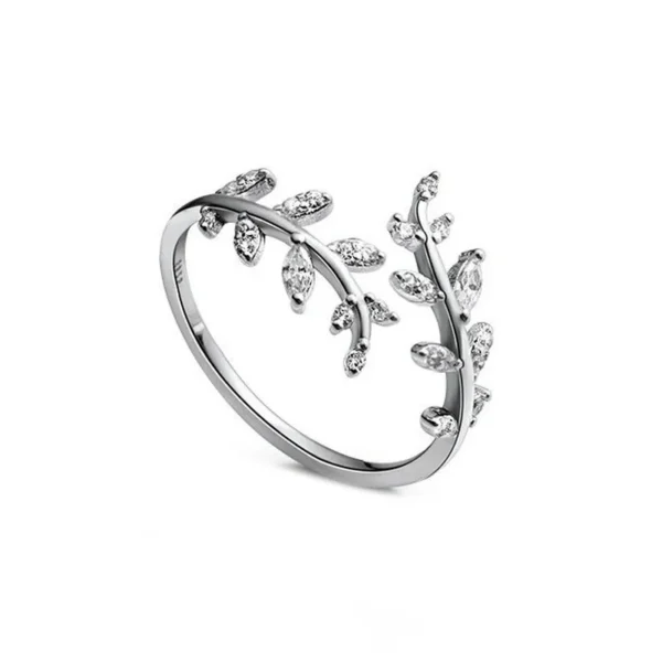 1 Piece 925 Sterling Silver Leaf Open Rings - Image 4