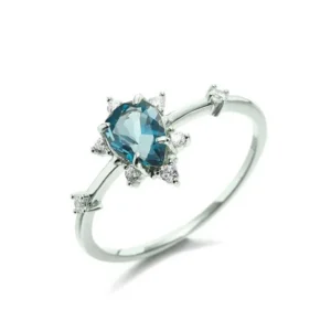 925 Sterling Silver Zircon Water Droplets Rings