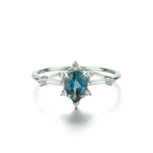 925 Sterling Silver Zircon Water Droplets Rings - Image 3