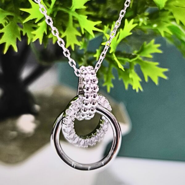Elegant Silver Double Circle Necklace