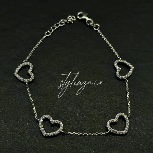 Elegant Heart Charm Bracelet