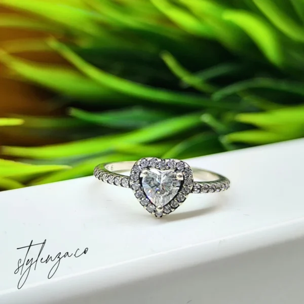 Heart-Shaped Zircon Ring in 925 Silver - Image 2