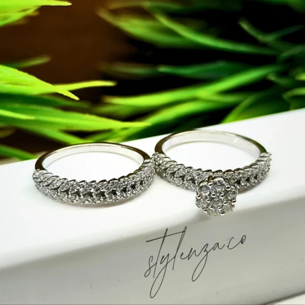Dual Floral 925 Silver Ring Set for Women - Image 3