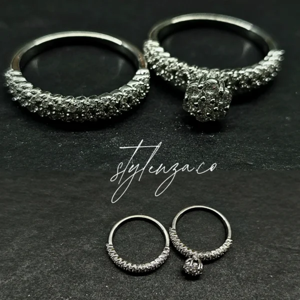 floral silver ring