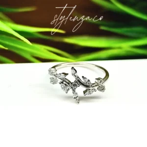 925 Silver Nature-Inspired Leaf Design Ring