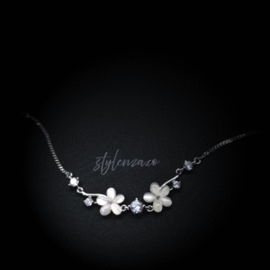 Blossom Glow Silver Bracelet with Floral Crystals